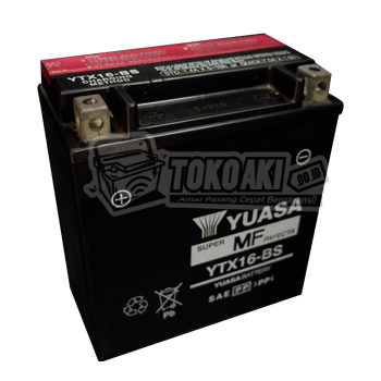 Jual Aki Merk YUASA - YTX16-BS - 15 Ampere Hour - 12V